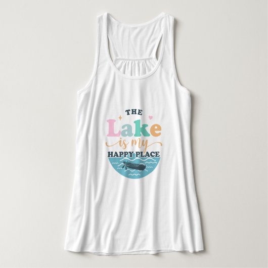 Het meer is mijn gelukkige plek tanktop (Design voorkant)