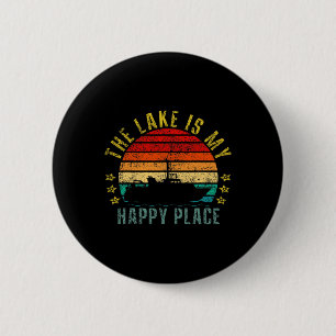 Het meer is mijn geluksplek Grappig Retro Ronde Button 5,7 Cm
