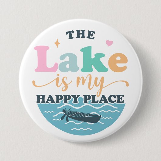 Het meer is mijn geluksplek ronde button 7,6 cm (Voorkant)