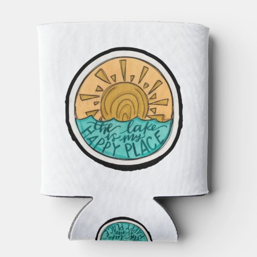 Het meer is mijn Happy Place Boating Gift Blikjeskoeler (Achterkant)
