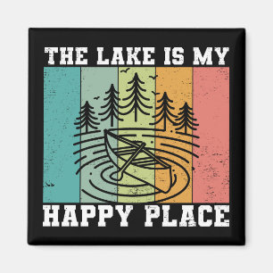 Het meer is mijn Happy Place Distress Vintage Lake Magneet