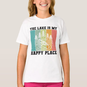 Het meer is mijn Happy Place Distress Vintage Lake T-shirt