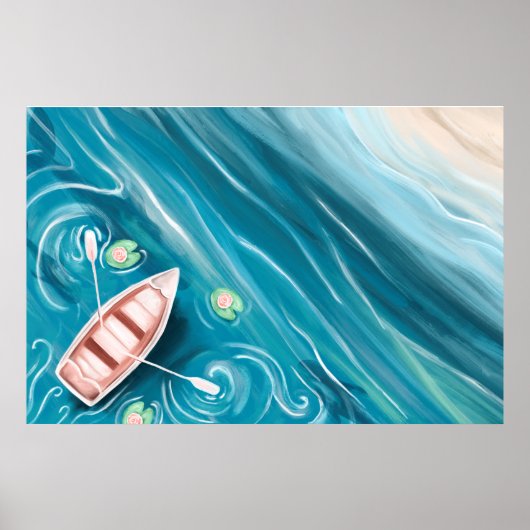 Het meer met walvissen en de olie van Lilly Pads Poster (Voorkant)