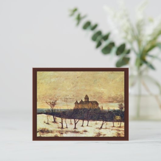 Het meer Neuchâtel van Courbet Gustave Briefkaart (Staand voorkant)