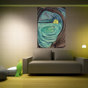 Het meer ondergronds AI Art Poster