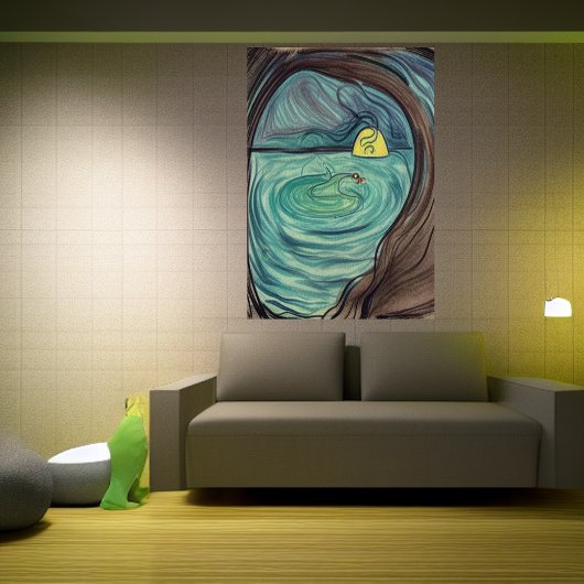 Het meer ondergronds | AI Art Poster