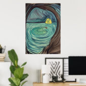 Het meer ondergronds | AI Art Poster (Thuiskantoor)