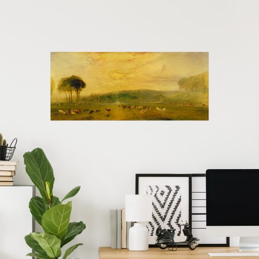 Het meer Petworth: Sunset, Fighting Bucks Poster (Thuiskantoor)