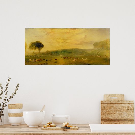 Het meer Petworth: Sunset, Fighting Bucks Poster (Keuken)