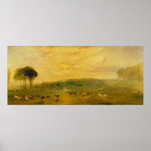 Het meer Petworth: Sunset, Fighting Bucks Poster (Voorkant)