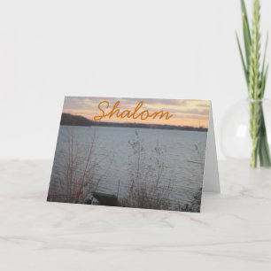 Het meer Shore Sunset "Shalom" Joodse Wenskaart Kaart