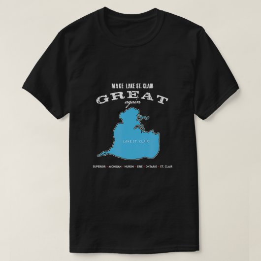 Het meer St Clair Vist het verzorgen van de Michig T-shirt (Design voorkant)