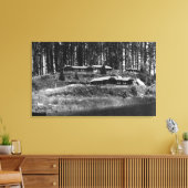 Het meer Tahkenitch Resort Cabines op de oregonkus Canvas Afdruk (Insitu (Woonkamer))