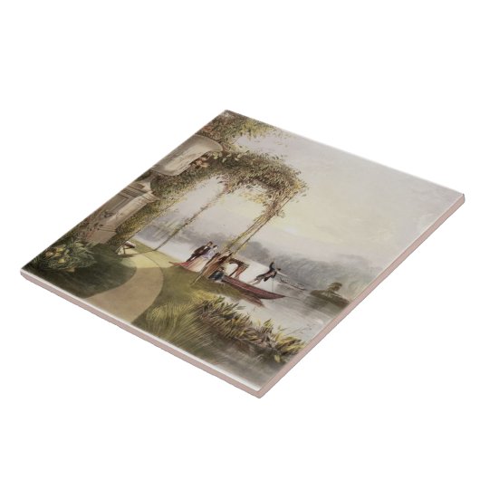 Het meer, Trentham Hall Gardens, uit 'The Gardens' Tegeltje (Zijkant)