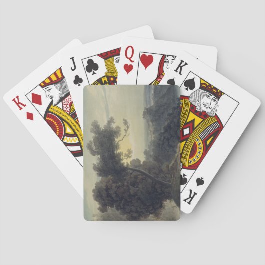 Het meer van Albano en Castle Gandolfo, c.1783-85 Speelkaarten (Achterkant)