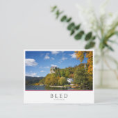 Het meer van Bled met bomen in herfstkleuren in Sl Briefkaart (Staand voorkant)