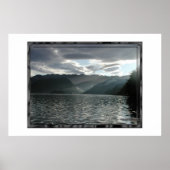 Het meer van Bled, uitzicht in de schemering Poster (Voorkant)
