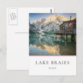Het meer van Braies in de Dolomieten in Italië Briefkaart (Voorkant / Achterkant)