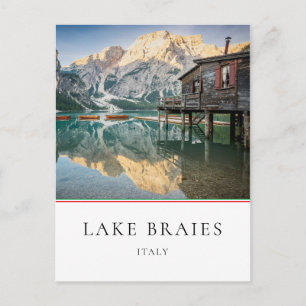Het meer van Braies in de Dolomieten in Italië Briefkaart