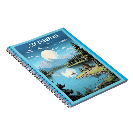 Het meer van Champlain, Vermont illustratie, Notitieboek (Rechterzijde)