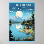Het meer van Champlain, Vermont illustratie, Poster (Voorkant)