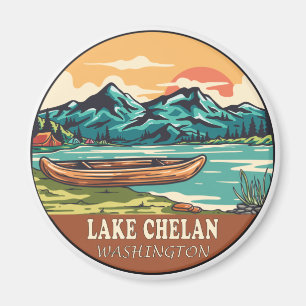 Het meer van Chelan Washington Boating Vist Emblem Magneet