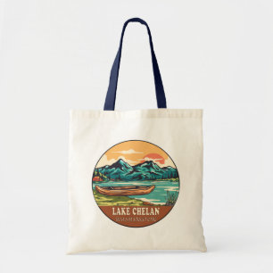 Het meer van Chelan Washington Boating Vist Emblem Tote Bag