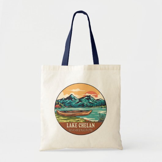 Het meer van Chelan Washington Boating Vist Emblem Tote Bag (Voorkant)