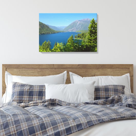 Het meer van Cushman in de zomer Canvas Afdruk (Insitu (Slaapkamer))