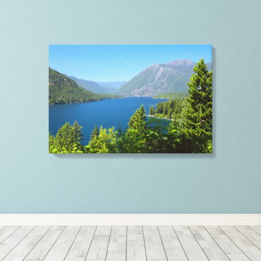 Het meer van Cushman in de zomer Canvas Afdruk (Insitu (Houten vloer))