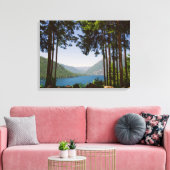 Het meer van Cushman in de zomer Canvas Afdruk (Insitu (Woonkamer))