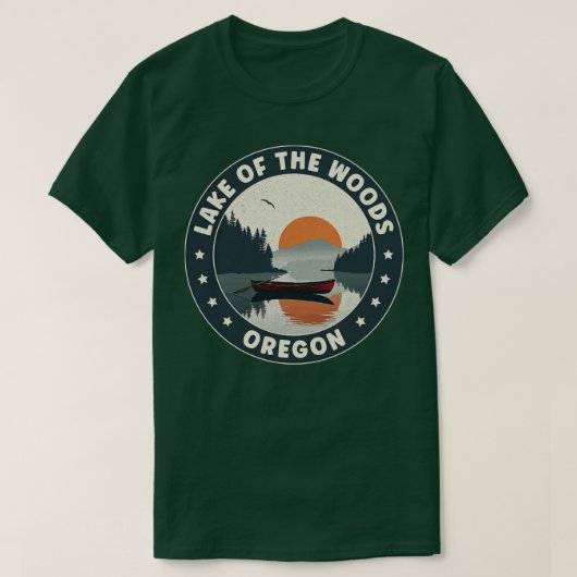 Het meer van de Bossen Oregon Sunset T-shirt (Design voorkant)