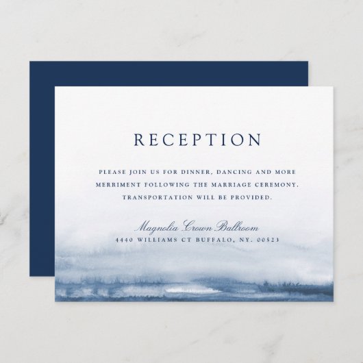 Het meer van de Harbor Wedding Reception Kaart (Voorkant / Achterkant)