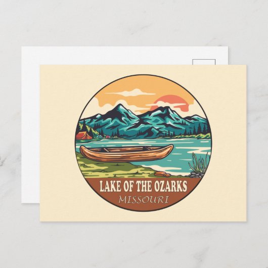 Het meer van de Ozarks Missouri Boating Vist Emble Briefkaart (Voorkant / Achterkant)