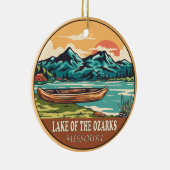 Het meer van de Ozarks Missouri Boating Vist Emble Keramisch Ornament (Rechts)