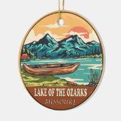 Het meer van de Ozarks Missouri Boating Vist Emble Keramisch Ornament (Links)