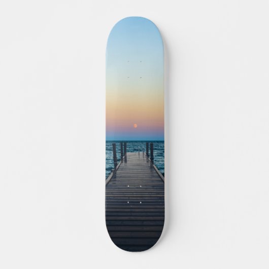 Het meer van de Superieure Zonneset aan de haven Persoonlijk Skateboard (Voorkant)