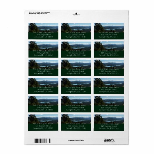 Het meer van de twee oceaan in het nationale park  etiket (Full Sheet)