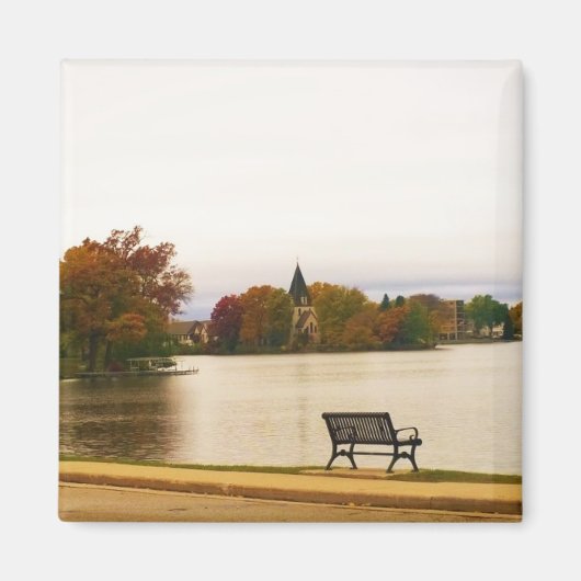 Het meer van Fowler in de herfst, Wisconsin Magneet (Voorkant)