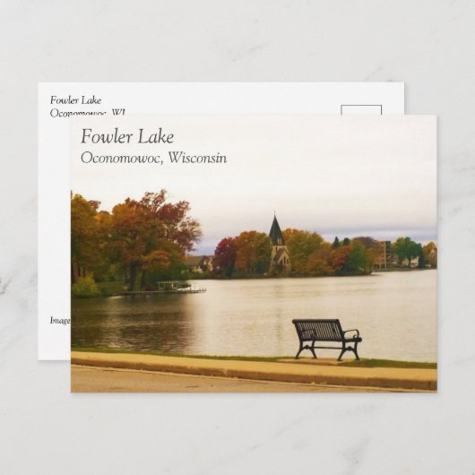 Het meer van Fowler in het najaar, WI Briefkaart (Voorkant / Achterkant)