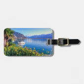 Het meer van Genève in Montreux, Vaud, Zwitserland Bagagelabel (Voorkant horizontaal)
