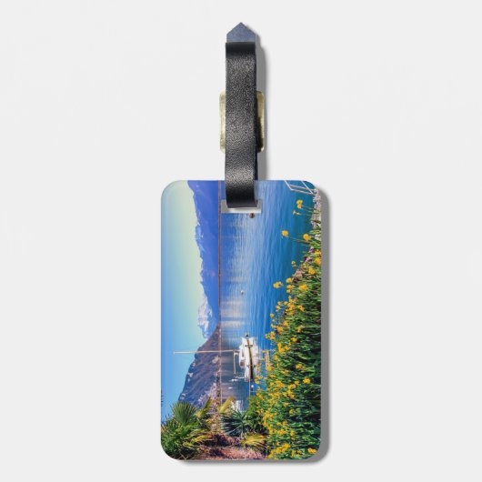 Het meer van Genève in Montreux, Vaud, Zwitserland Bagagelabel (Achterkant verticaal)