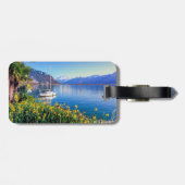Het meer van Genève in Montreux, Vaud, Zwitserland Bagagelabel (Achterkant horizontaal)