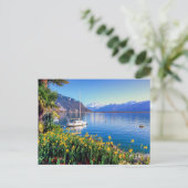 Het meer van Genève in Montreux, Vaud, Zwitserland Briefkaart (Staand voorkant)