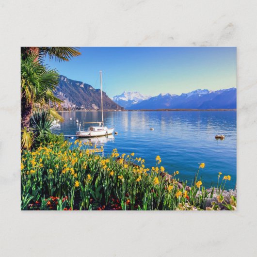 Het meer van Genève in Montreux, Vaud, Zwitserland Briefkaart (Voorkant)