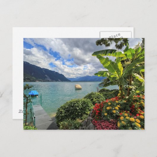 Het meer van Genève in Montreux, Zwitserland Briefkaart (Voorkant / Achterkant)