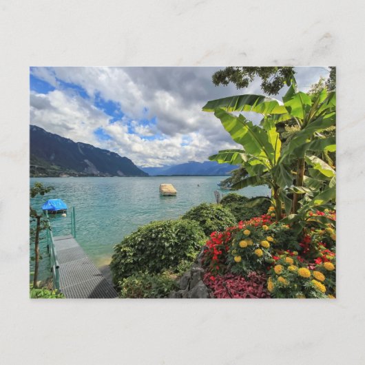 Het meer van Genève in Montreux, Zwitserland Briefkaart (Voorkant)