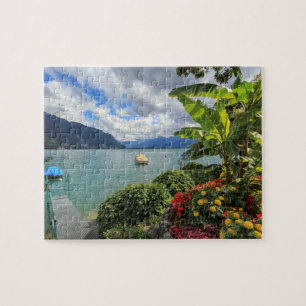 Het meer van Genève in Montreux, Zwitserland Legpuzzel