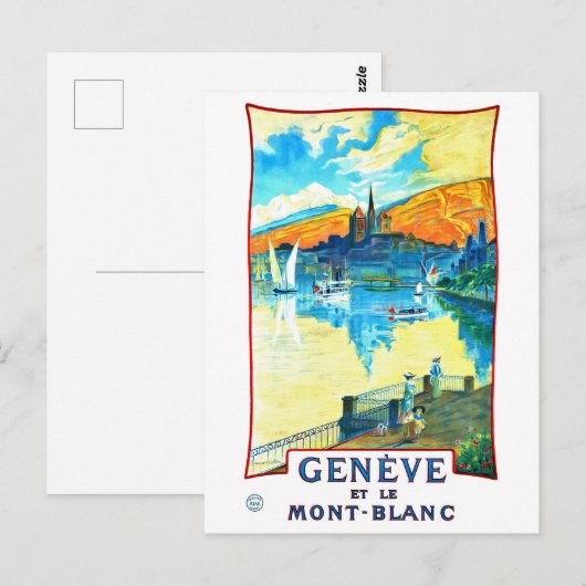 Het meer van Genève over het hoofd gezien door Mon Briefkaart (Voorkant / Achterkant)