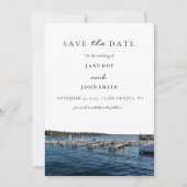 Het meer van Genève Wisconsin bespaart de datum Save The Date (Voorkant)
